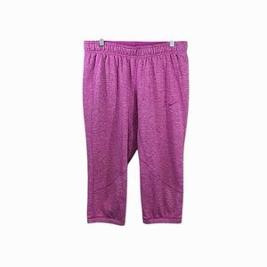 Nike Therma Fit Fleece Lined Sweatpants Cropped Jogger Pants Pink Women’s Large